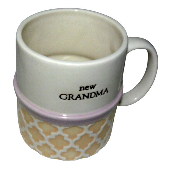Grasslands Road Other - New Grandma Ceramic Mug Cup Beige & White Purple Accent By Grasslands Road 14 oz